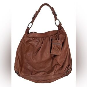 Juicy Couture Hobo Bag Vintage Purse Y2K Brown Leather 2000s Slouchy One Strap
